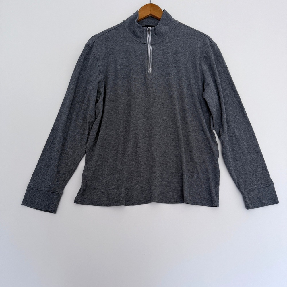 Express Quarter Zip Pullover Mens M Gray Long Sleeve Mock Neck Sweater